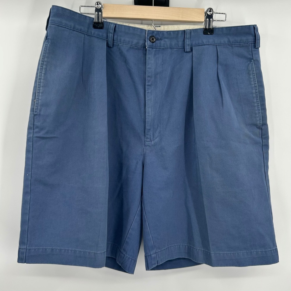 Polo Ralph Lauren Mens Blue Pleated Chino Shorts Size 38 Cotton Classic Fit 0599